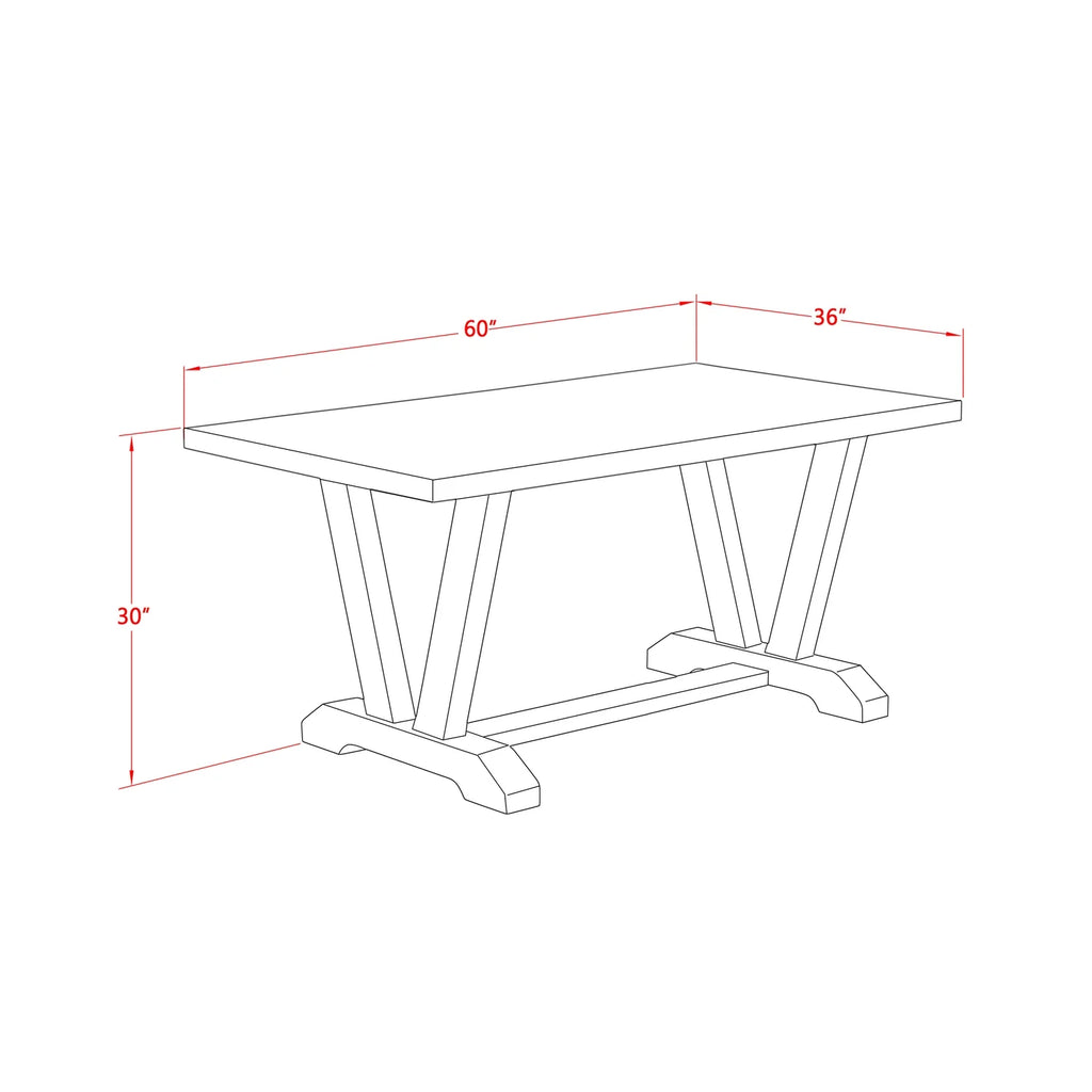7 Piece Solid Wood Dining Table Set T326