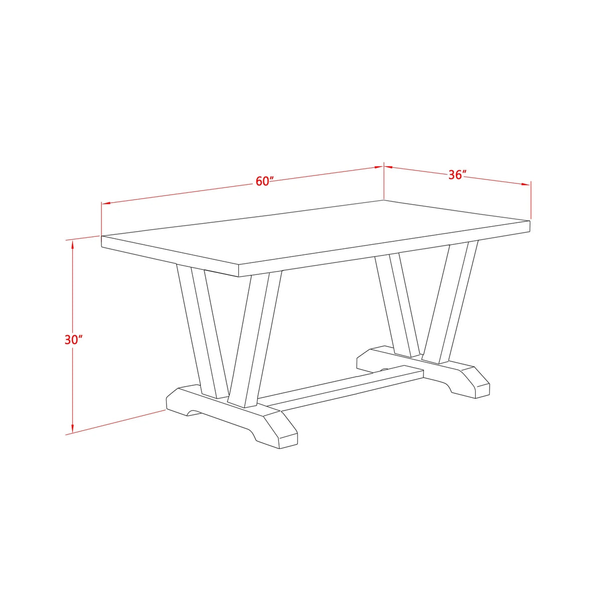 7 Piece Solid Wood Dining Table Set T326