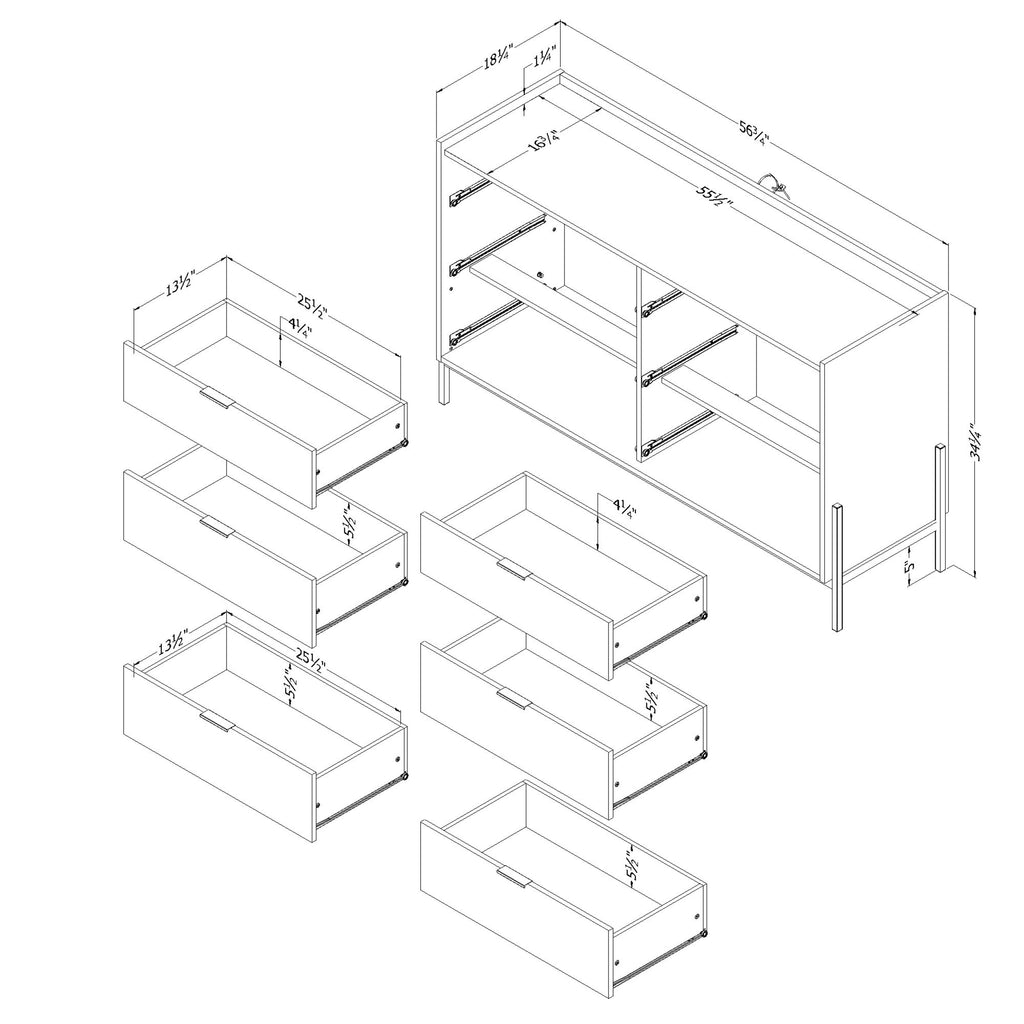 Brown Urban Modern Dresser P342