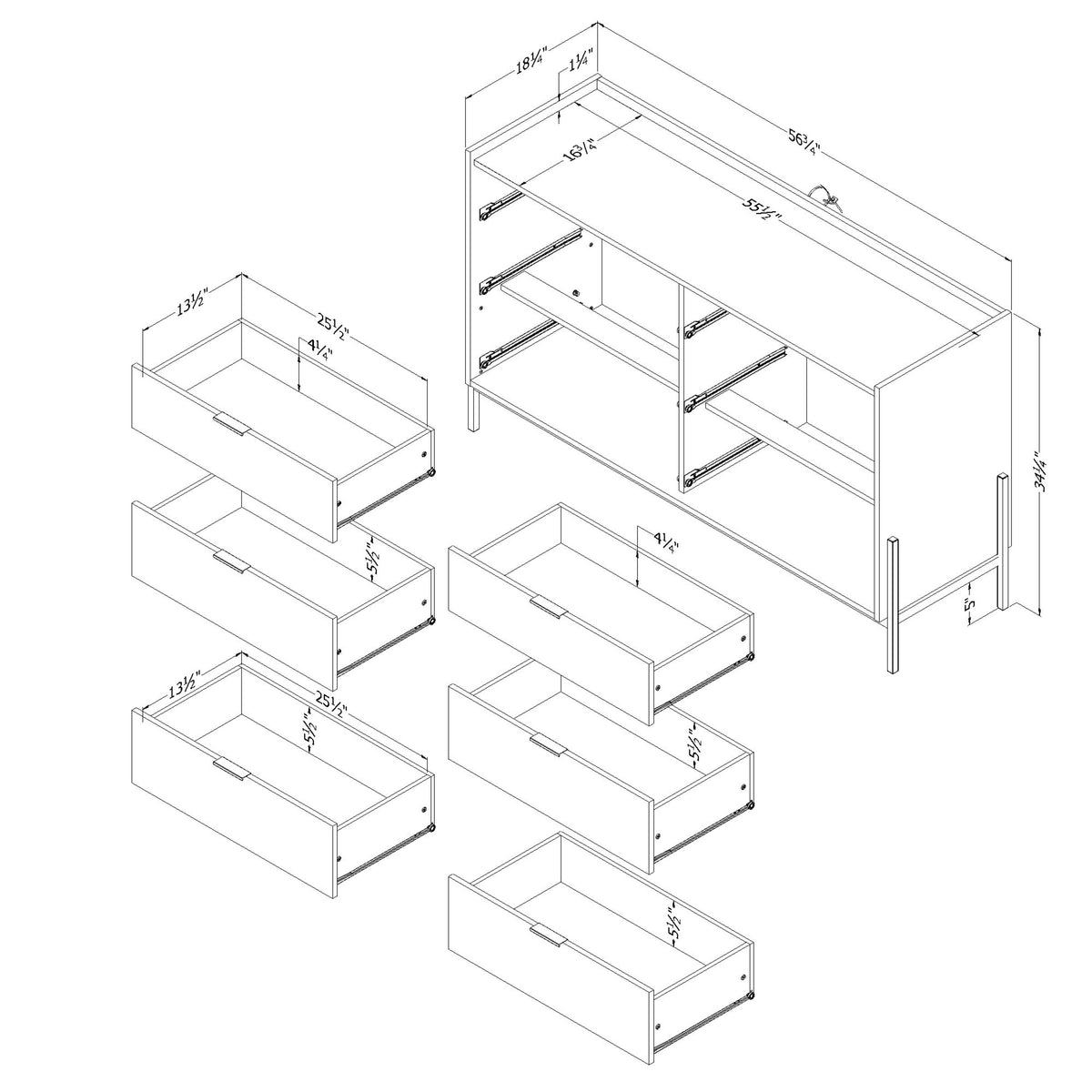 Brown Urban Modern Dresser P342