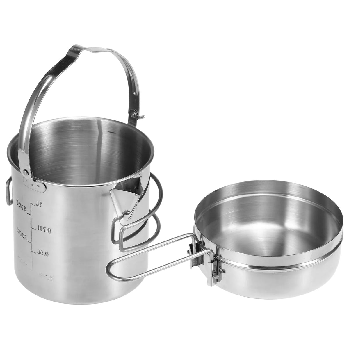 1L Stainless Steel Cooking Kettle with Foldable Handle J264703