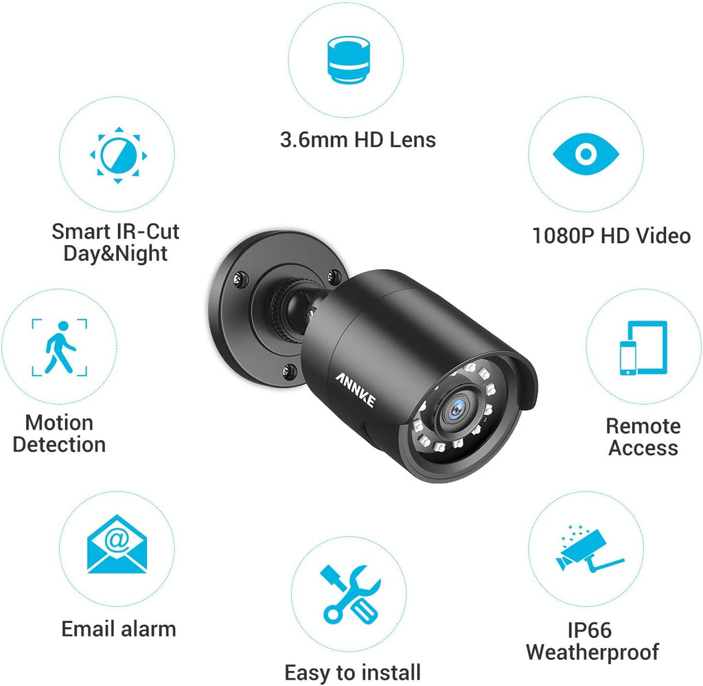 4 Pack 1080P HD TVI Outdoor Indoor Security Camera H516358