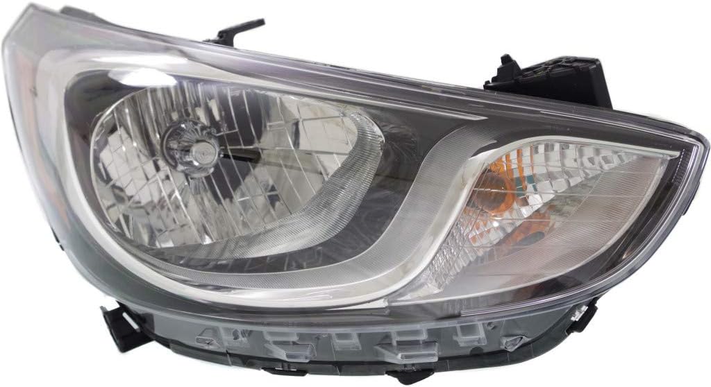 Hyundai Accent Passenger Side Headlight Assembly 2012-2015 E53425