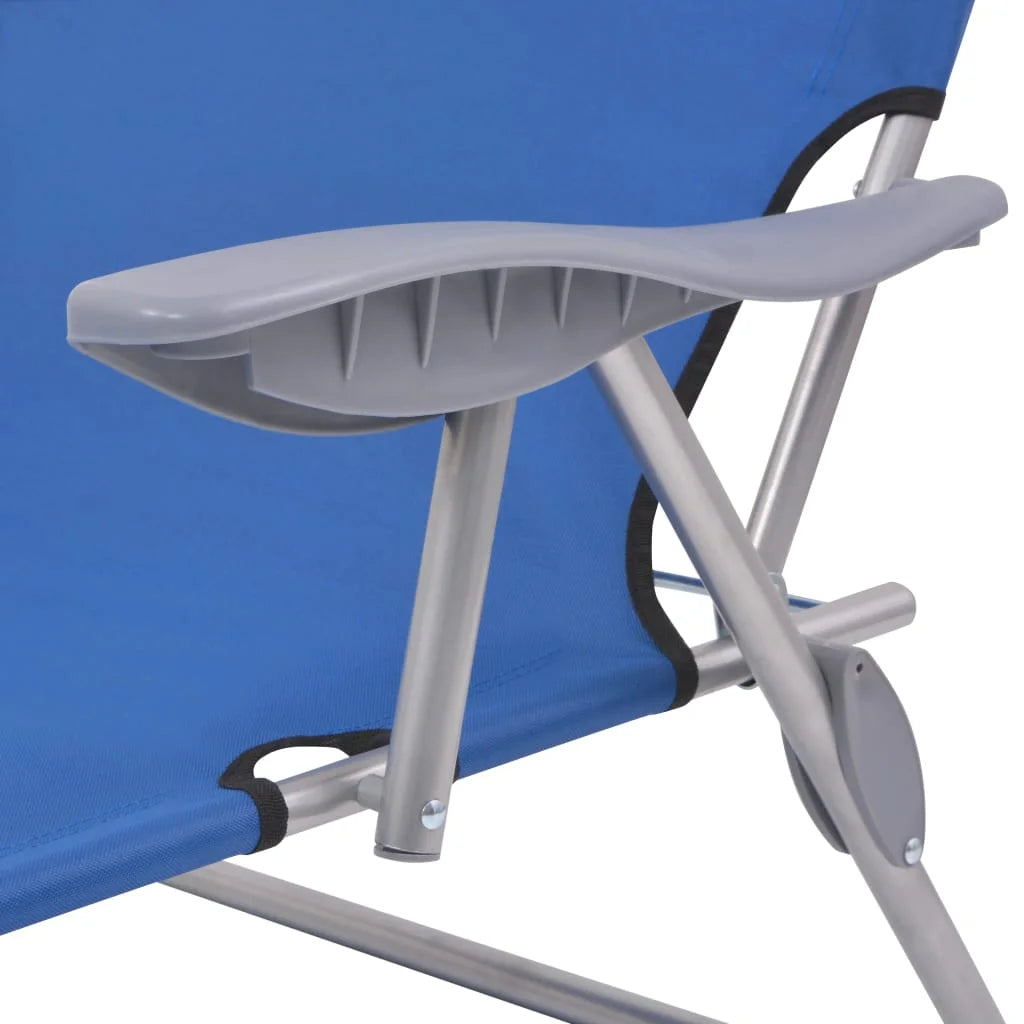 Steel Blue Sun Lounger with Canopy B6619