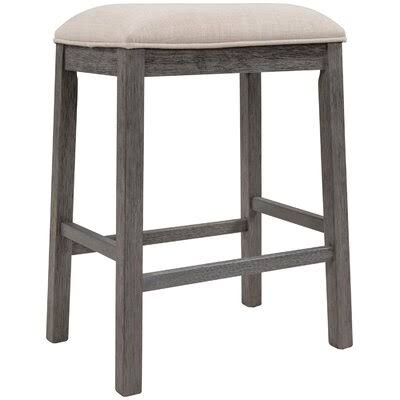 Beige 2-Piece Counter Height Wood Kitchen Dining Stools P7248