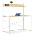 White and Oak Computer Desk L195611