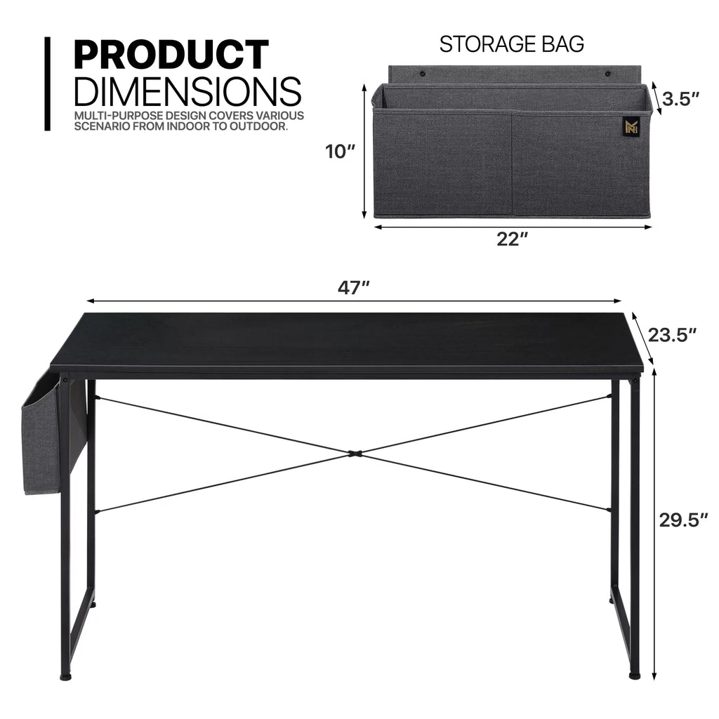 Black Computer Desk with Storage Bag N277760