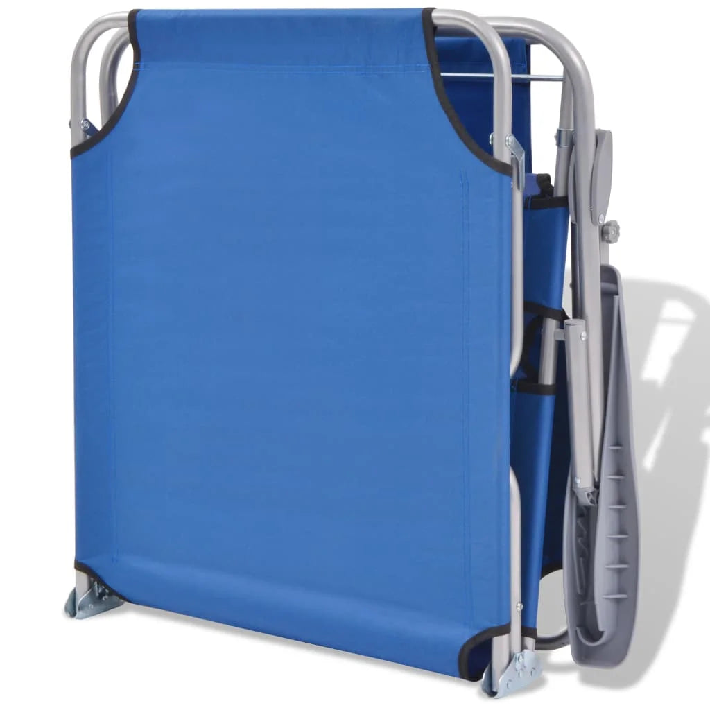 Steel Blue Sun Lounger with Canopy B6619