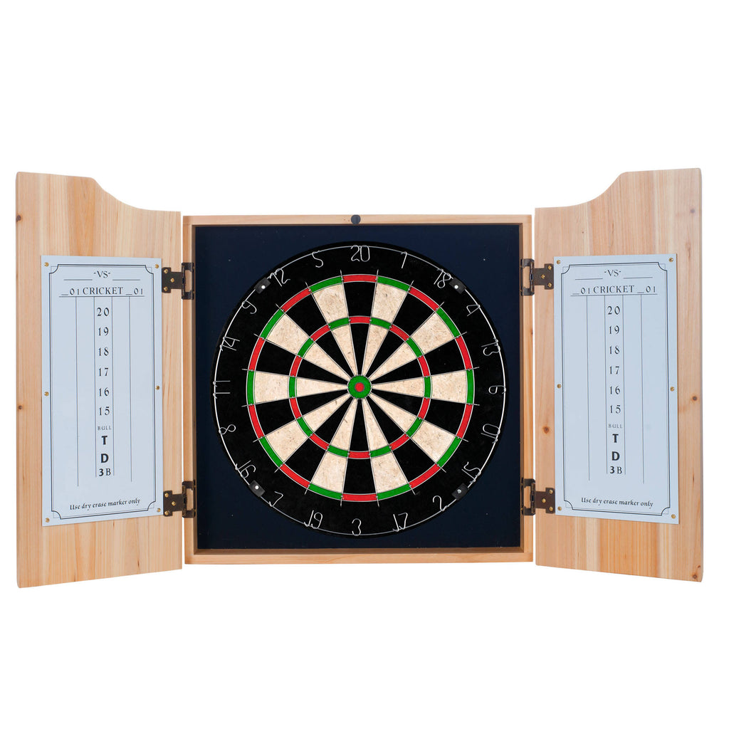 Beveled Wood Dart Cabinet Set Z746