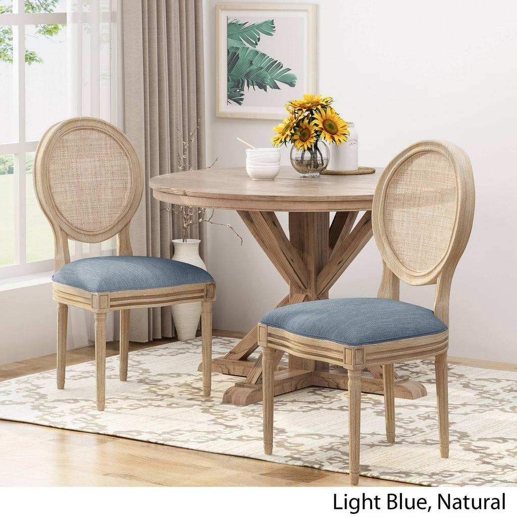 Oval Cane Back Dining Chair (Set of 2) Light Blue K426078
