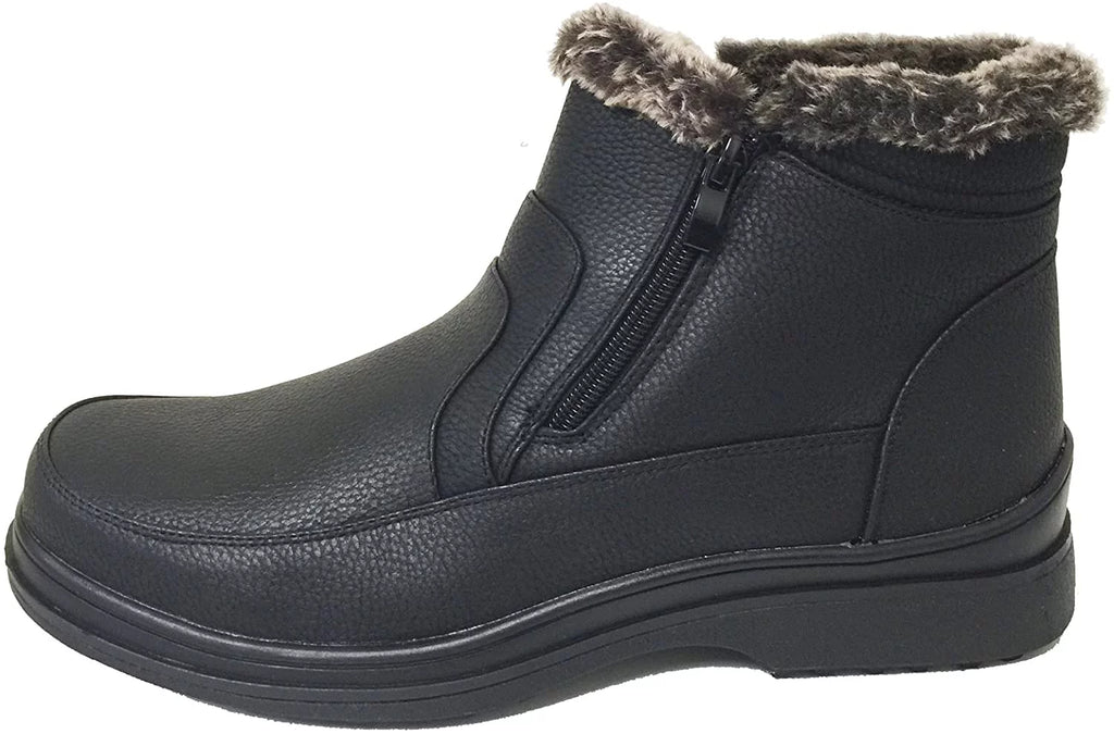 Faux Fur Lined Dual Side Zipper Ankle Snow Boots X119525