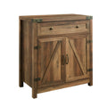 Rustic Farmhouse Barn Door Accent Cabinet Brown N65937