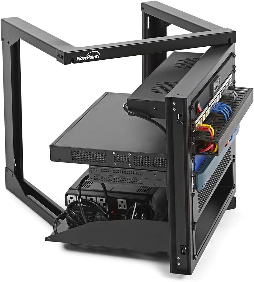 12U Wall Mount Open Frame Network Rack with Swing Out Hinged Gate Q576560