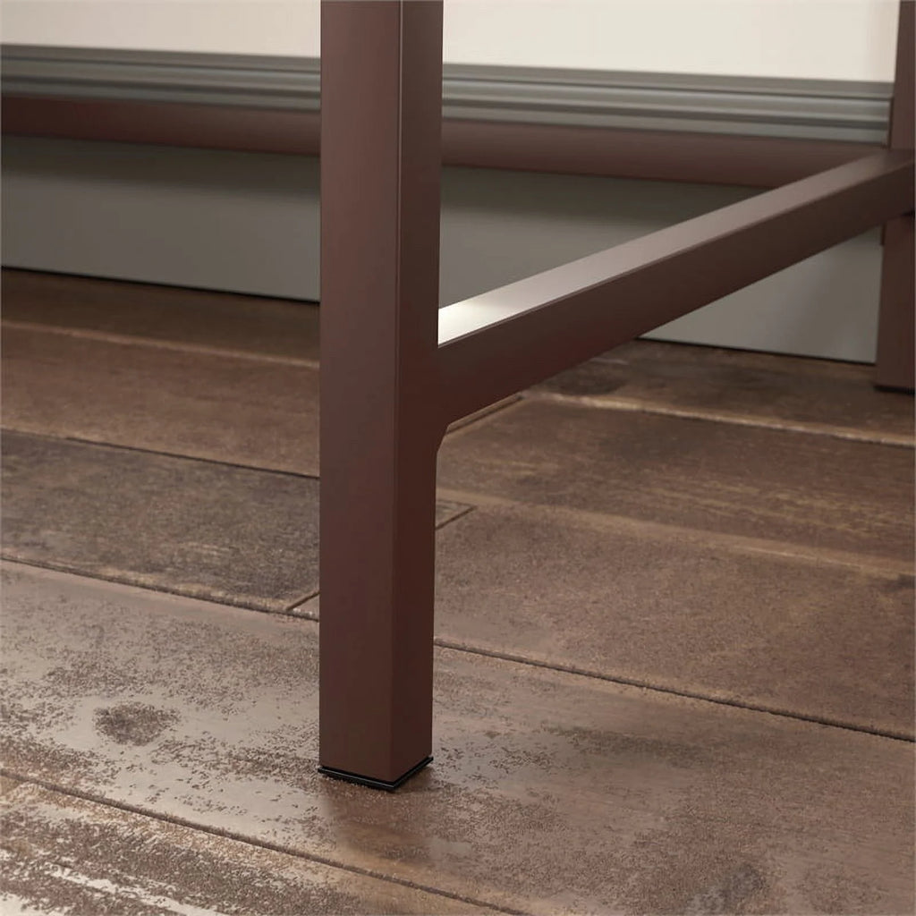 Engineered Wood Pedestal Desk in Mystic Oak Finish Q961243