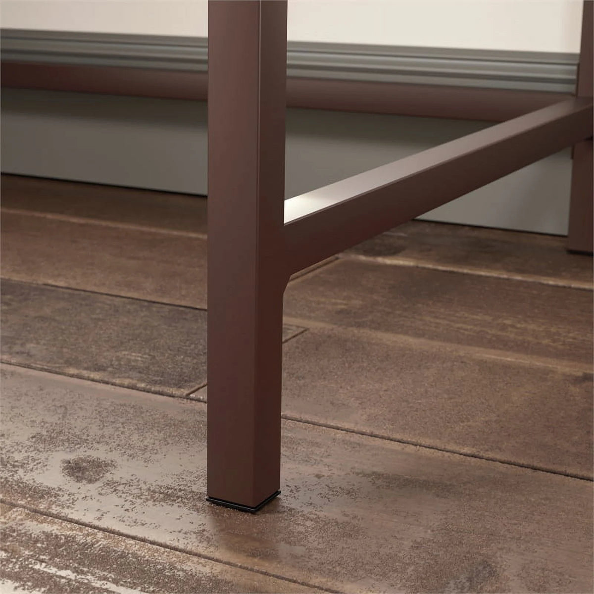 Engineered Wood Pedestal Desk in Mystic Oak Finish Q961243