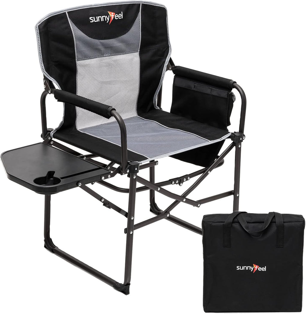 Oversized Portable Folding Camping Chair with Side Table D6321