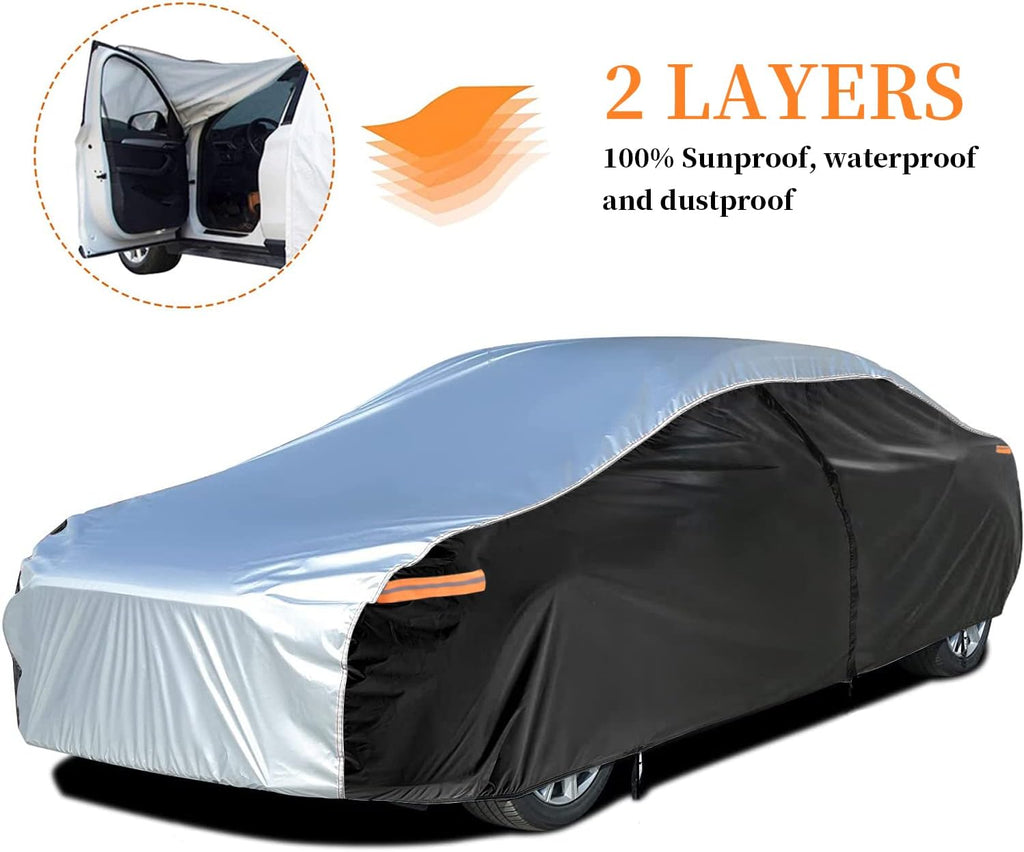 Sedan Car Cover with Zipper Door C6435