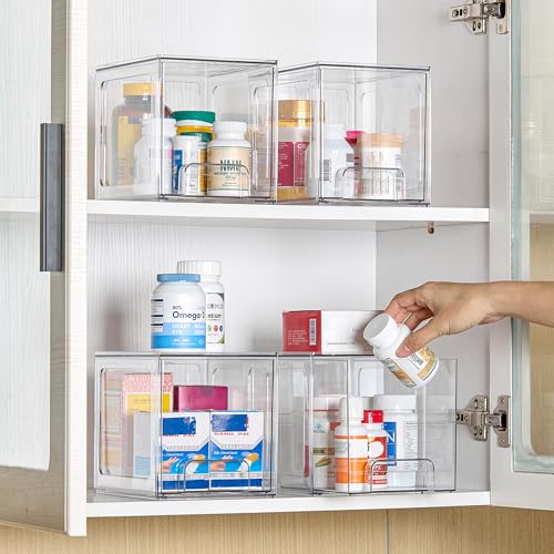 4 Pack Stackable Clear Acrylic Storage Drawers D909