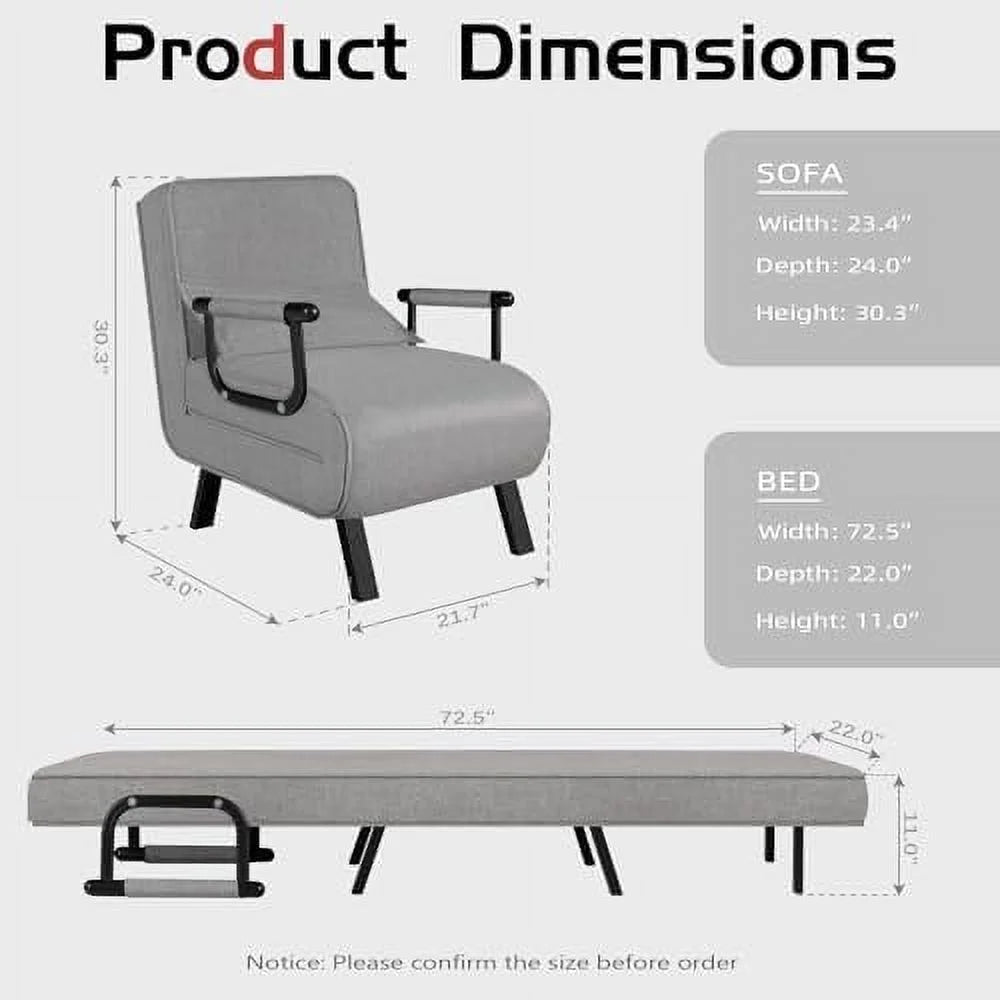 Convertible Sofa Bed 4 in 1 Folding Bed with Pillow Z80207
