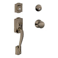 Antique Pewter Double Cylinder Handleset with Knob C9967