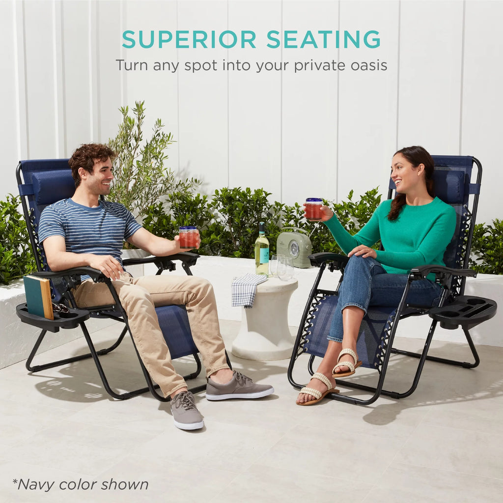 Set of 2 Gray Zero Gravity Lounge Chair Recliners I41035