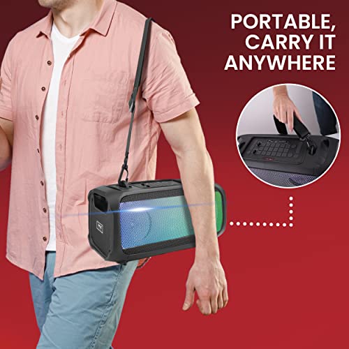 600W Rechargeable Portable Boombox Speaker with Microphone X92378