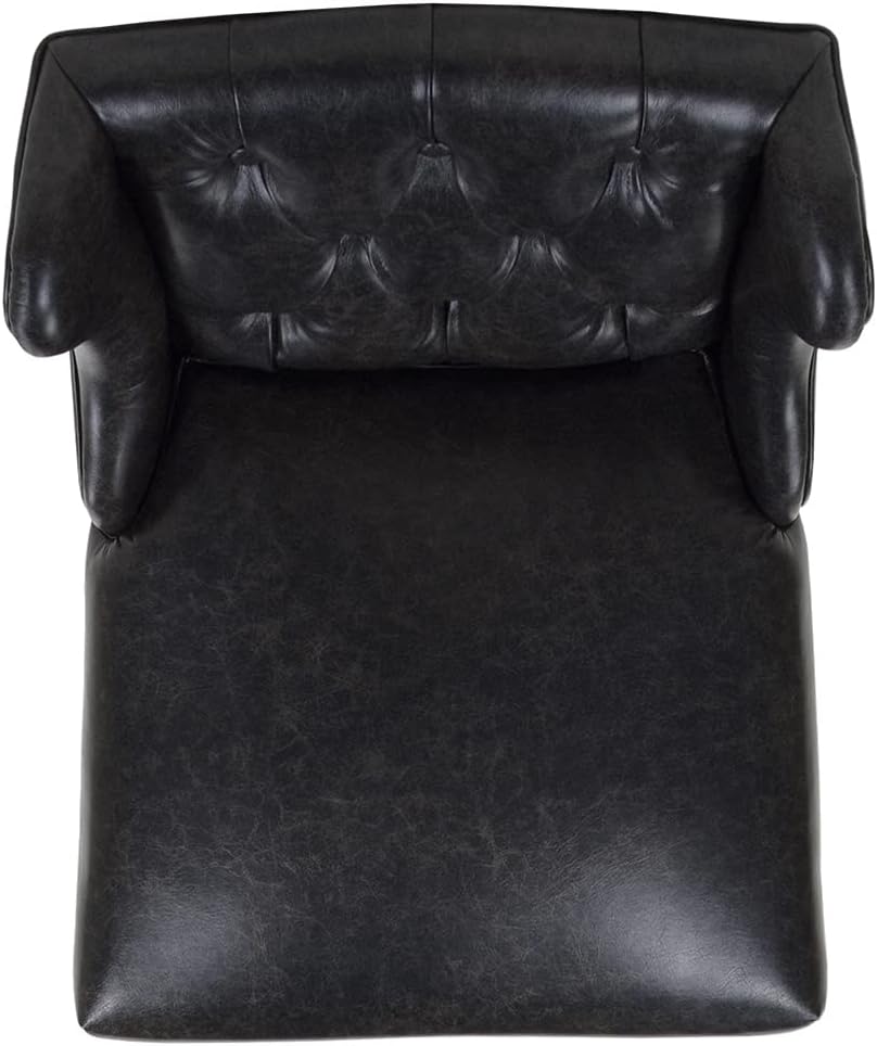 Vintage Black Brown Faux Leather Armless Counter Height Bar Stool M51319