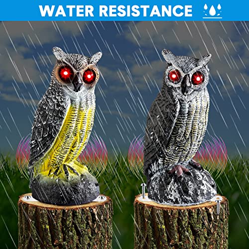Gray Plastic Owl Decoy with Red Flashing Eyes, 2 Pcs K330