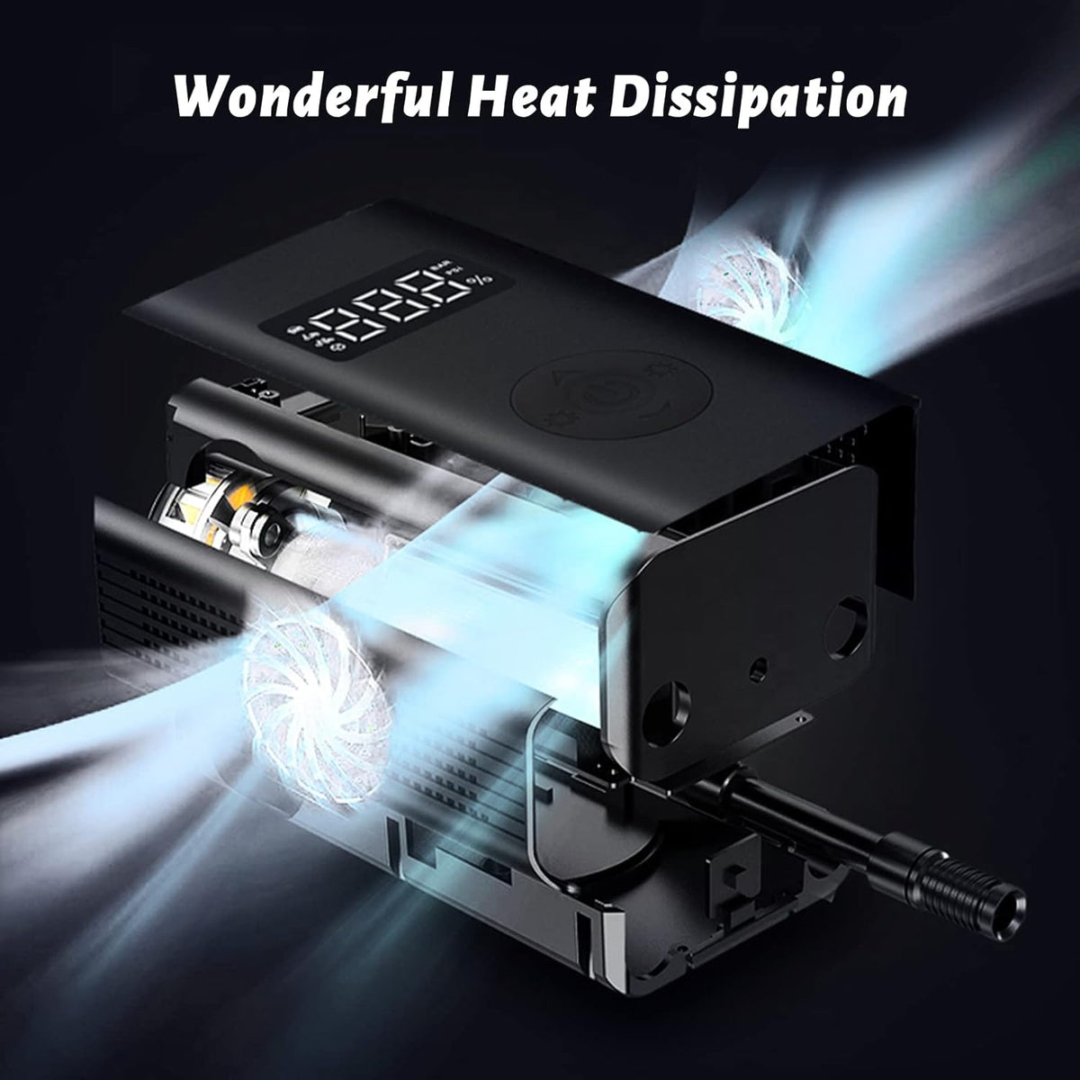 Portable 12V DC Electric Air Compressor Tire Pump Inflator with Pressure Gauge LED Light V433