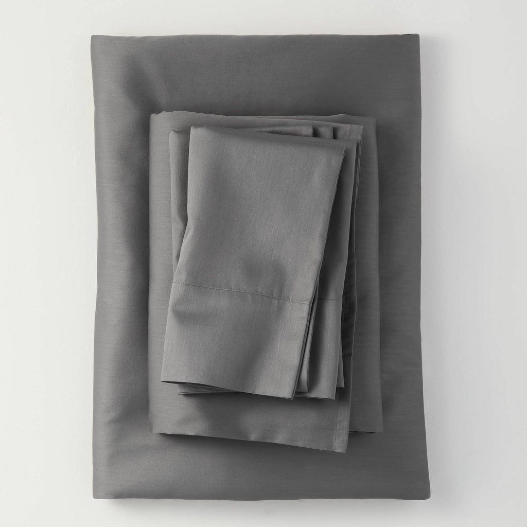California King 300 Thread Count Solid Sheet Set Dark Gray W469388
