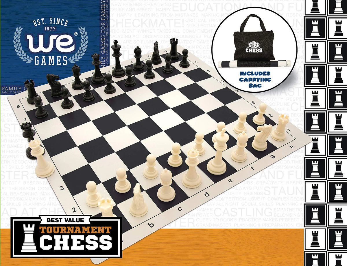 Tournament Chess Set - 20 in. Vinyl Board, Staunton pcs N154643
