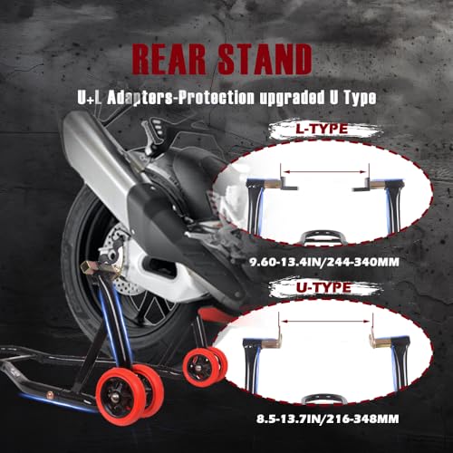 850lbs Front and Rear Motorcycle Stands with Adapters K101151