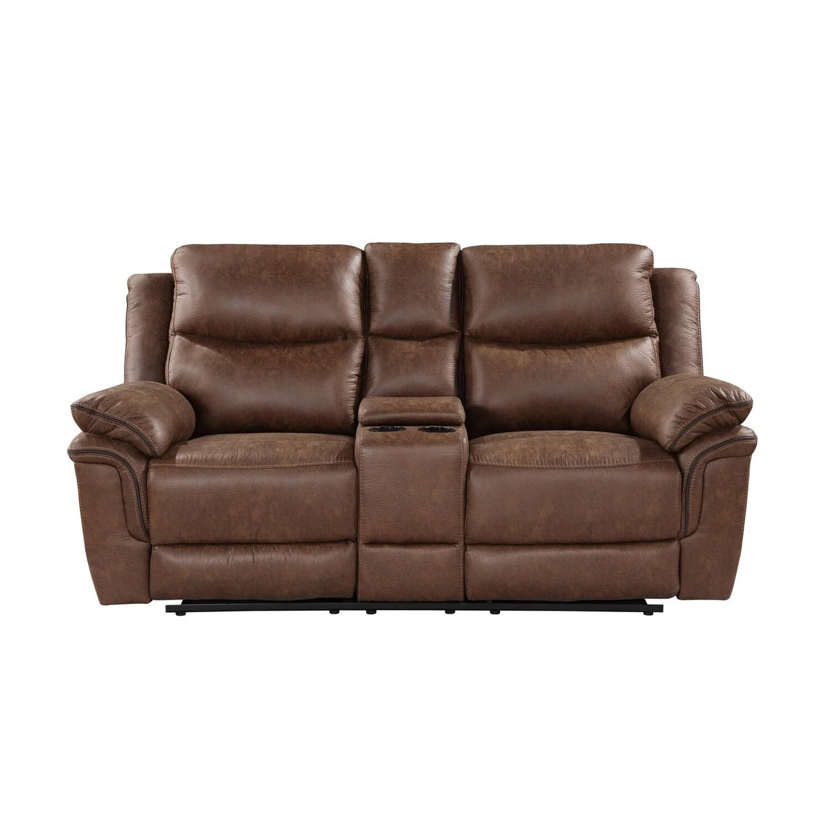 78 Inch Manual Dual Recliner Loveseat Brown H42833
