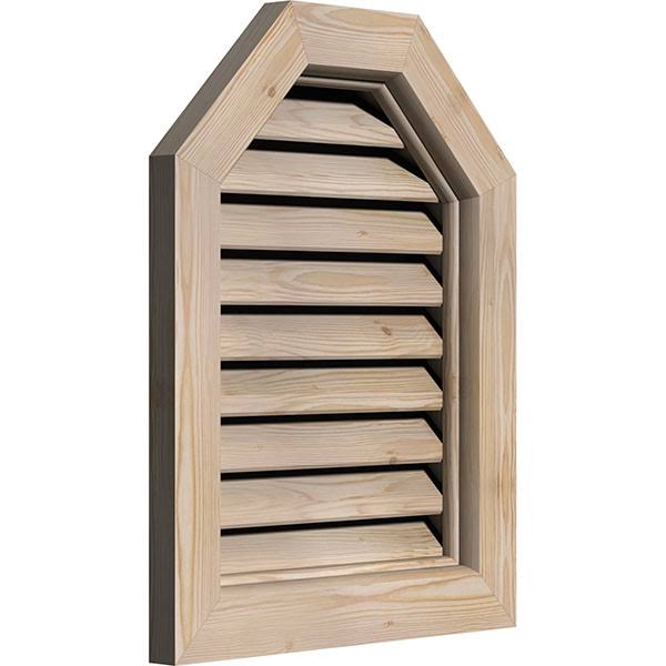36-in W x 14-in H Octagonal Top Gable Vent Smooth Pine P1252