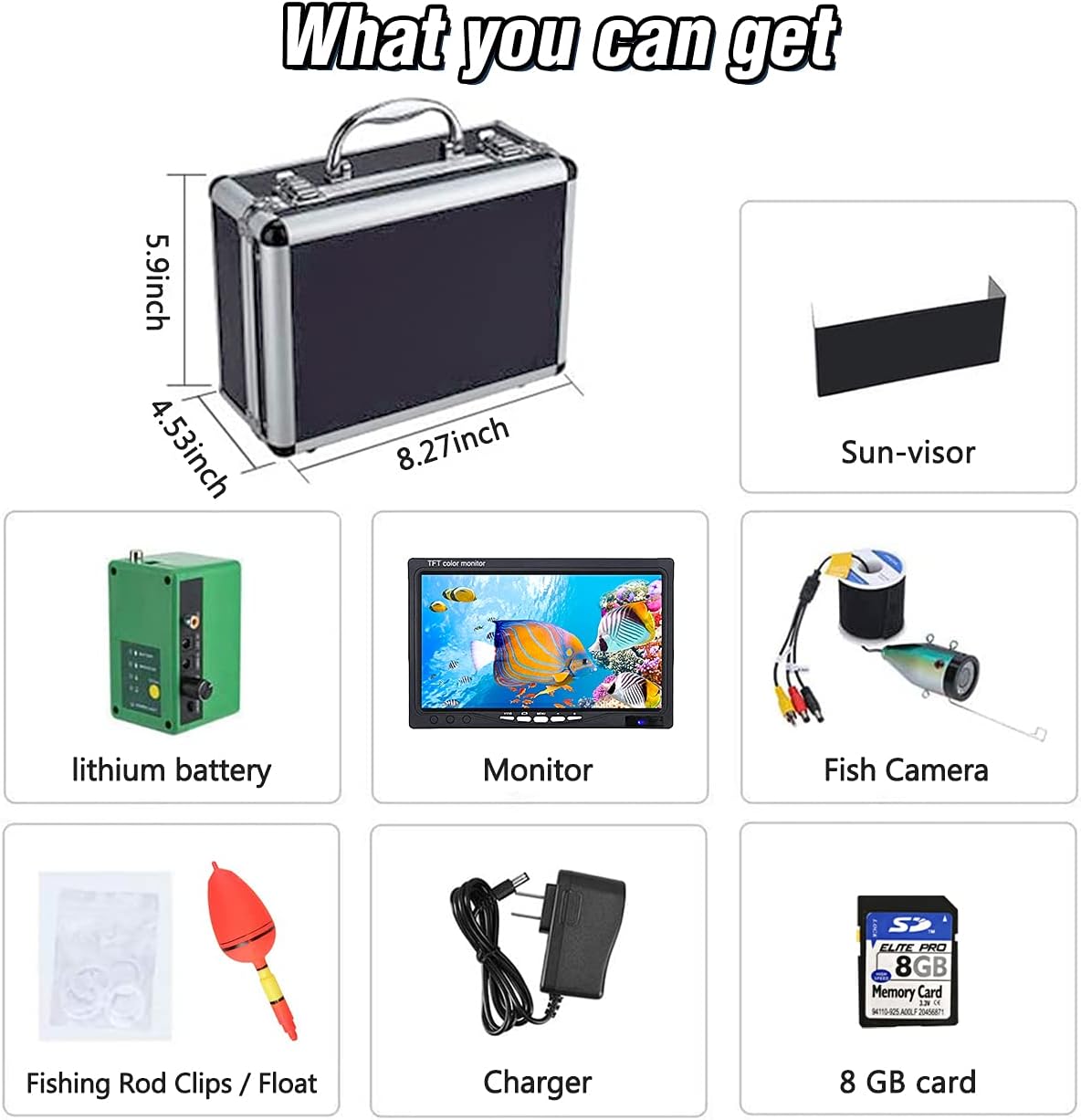 Underwater Fishing Camera with 30 Adjustable LEDs and 7inch 1080P IPS Monitor K453