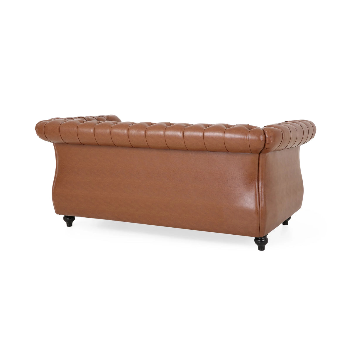 Cognac Brown Faux Leather Loveseat T947121