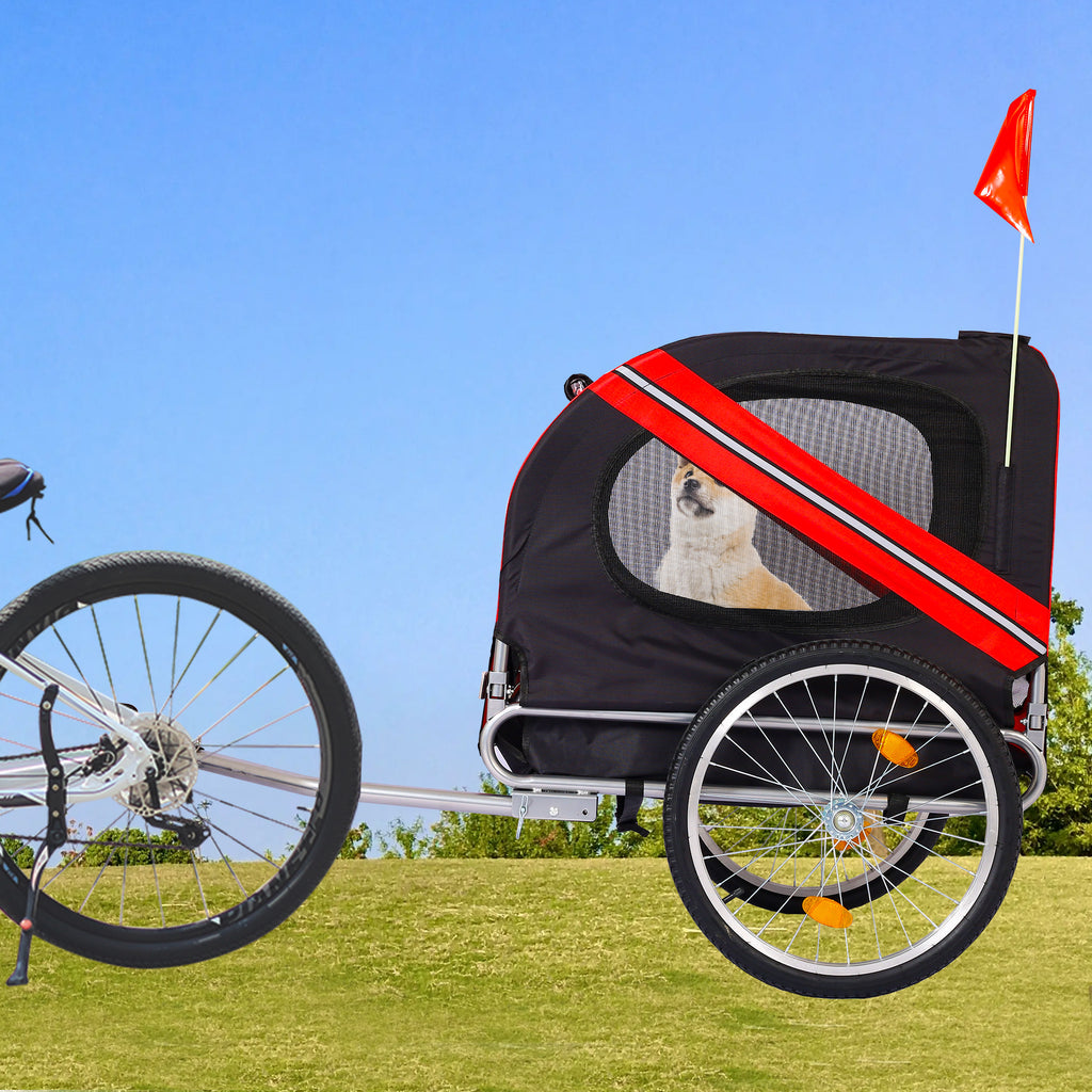 Yellow Foldable Pet Stroller Dog Carrier Bicycle Trailer Z473
