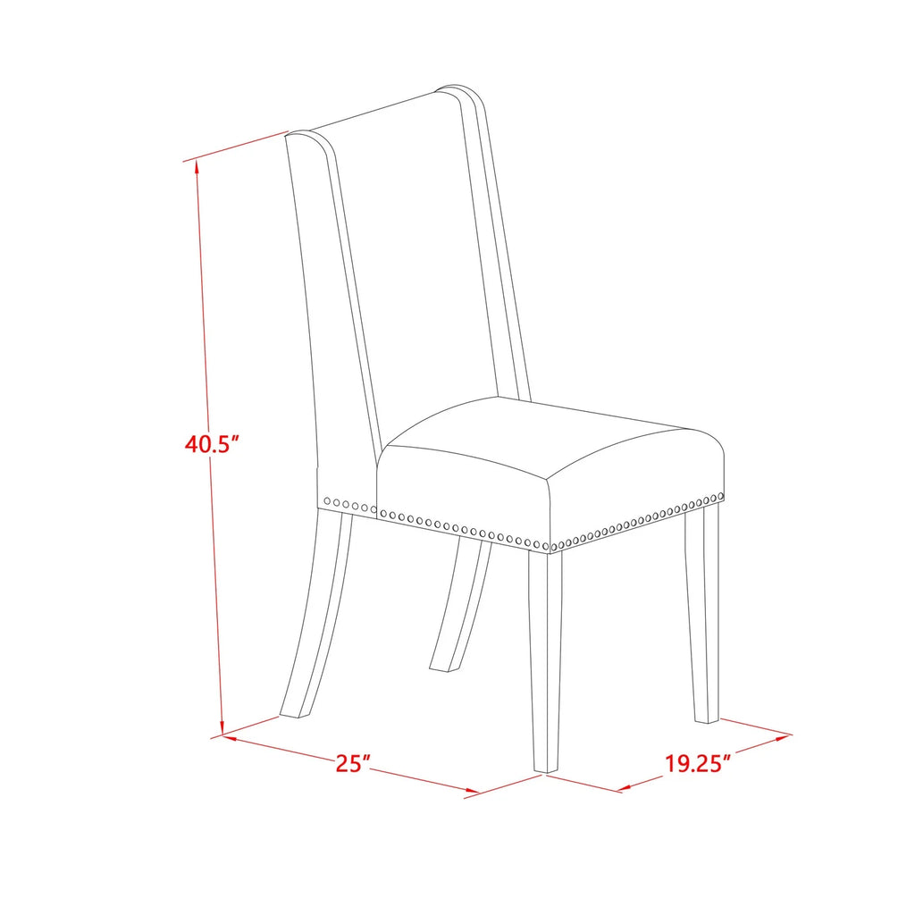 7-Piece Solid Wood Dinette Set with 6 Parson Chairs and Dining Table X7669