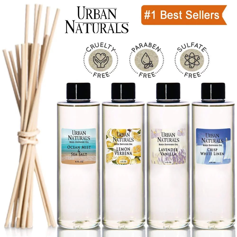 Citrus Scented Reed Diffuser Oil Refill + Replacement Reed Sticks 4 oz T971401