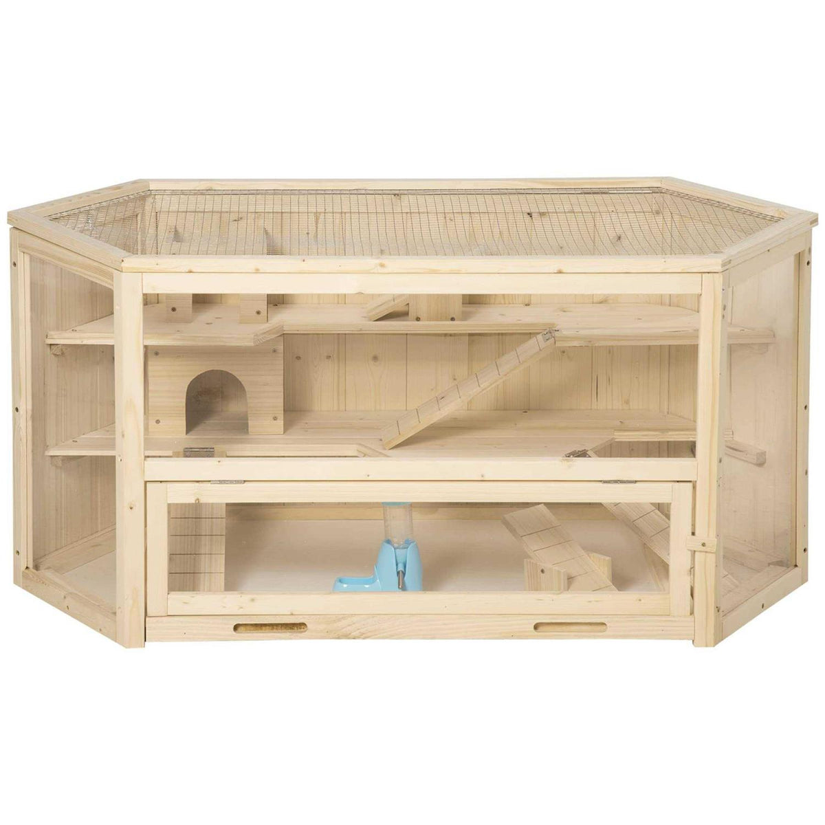 3 Tier Wooden Hamster Cage Small Animal House with Slide M18018
