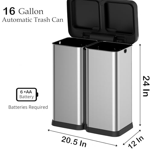 60 Liter Stainless Steel Motion Sensor Trash Can A263349