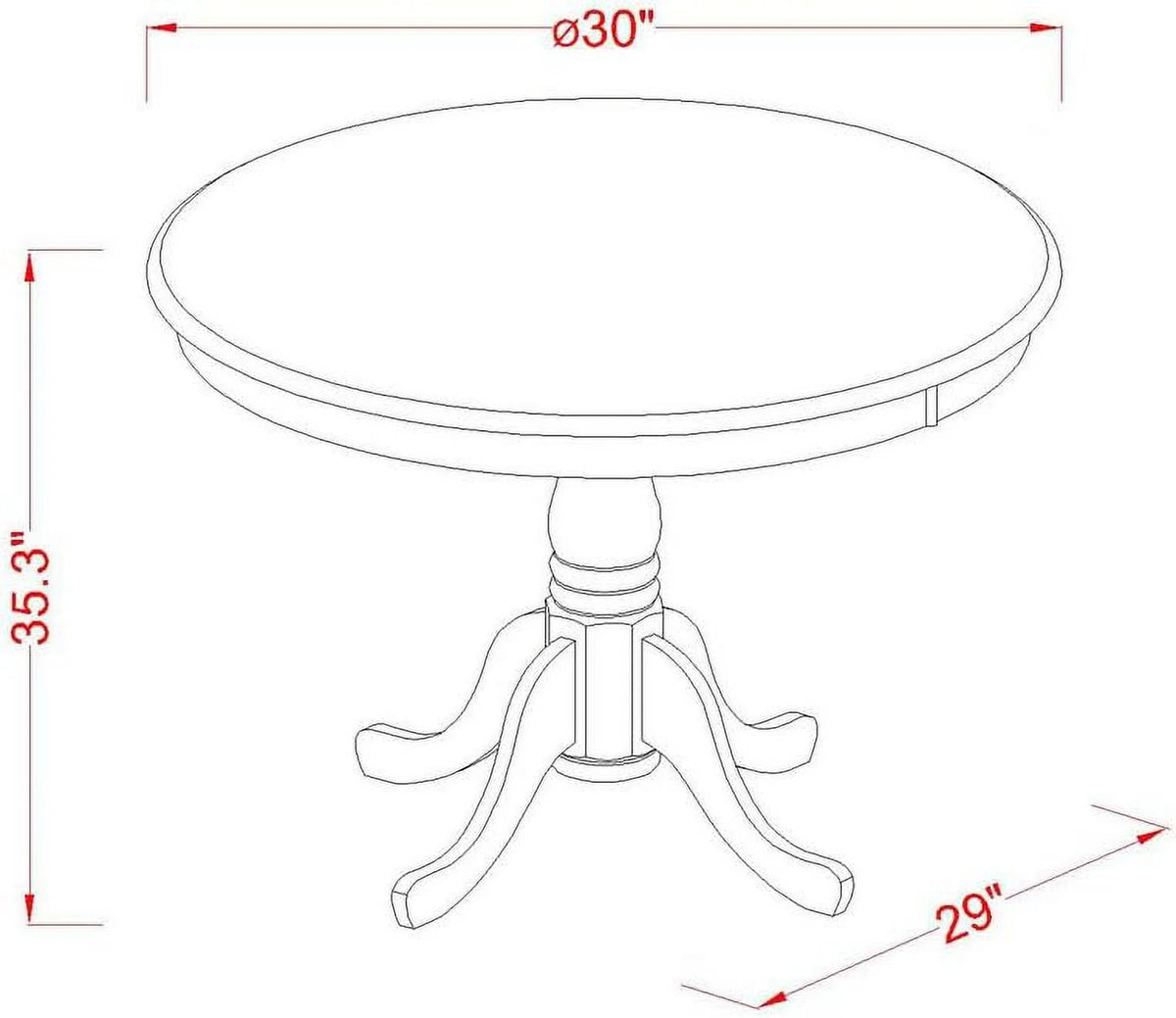 5 Piece Kitchen Counter Height Set with Round Pub Table and 4 Chairs F407924