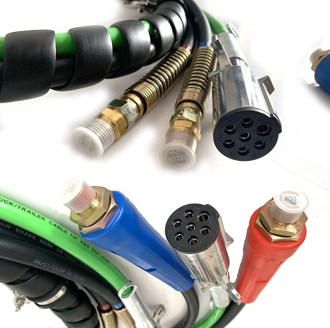 12Ft 3in1 ABS & Power Air Line Hose Assemblies for Semi Truck Trailer Tractor Q663
