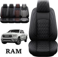 Black 2 Pcs Waterproof Synthetic Leather Car Seat Covers G67500