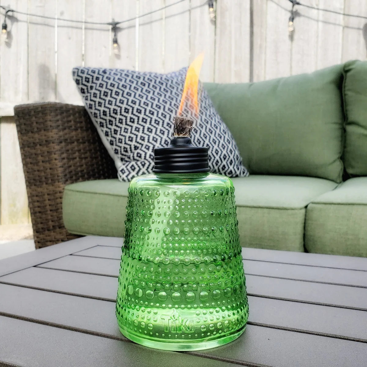 3-Pack 6" Table Torch Glass Blue Green and Purple X798014