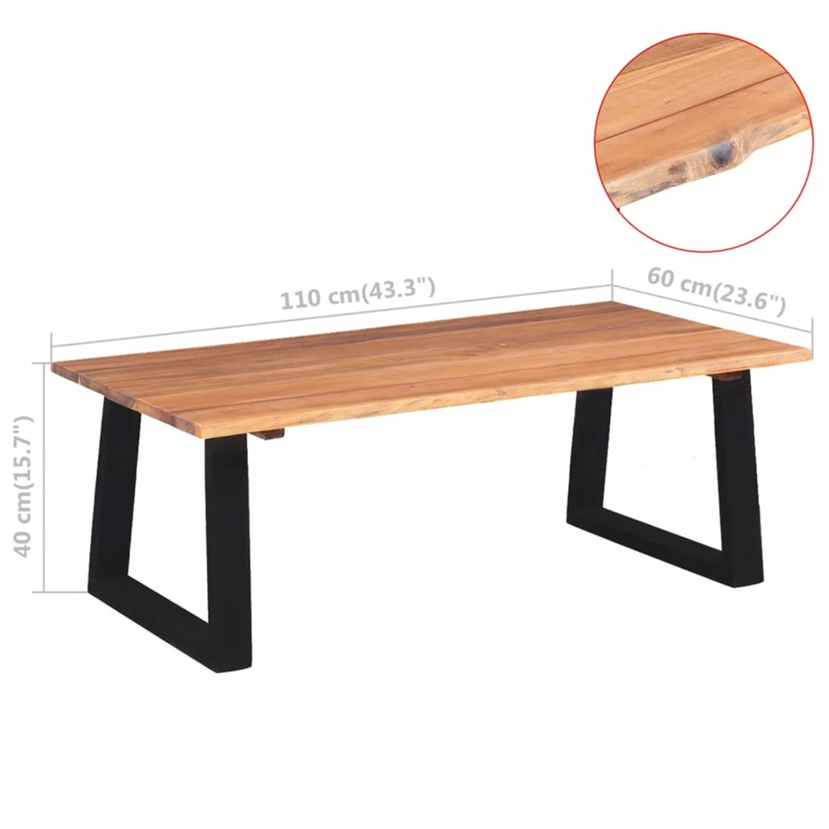 Solid Acacia Wood Coffee Table E308452