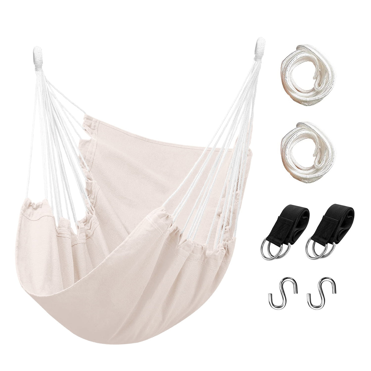 Hanging Rope Hammock Swing Chair with Pocket J92864