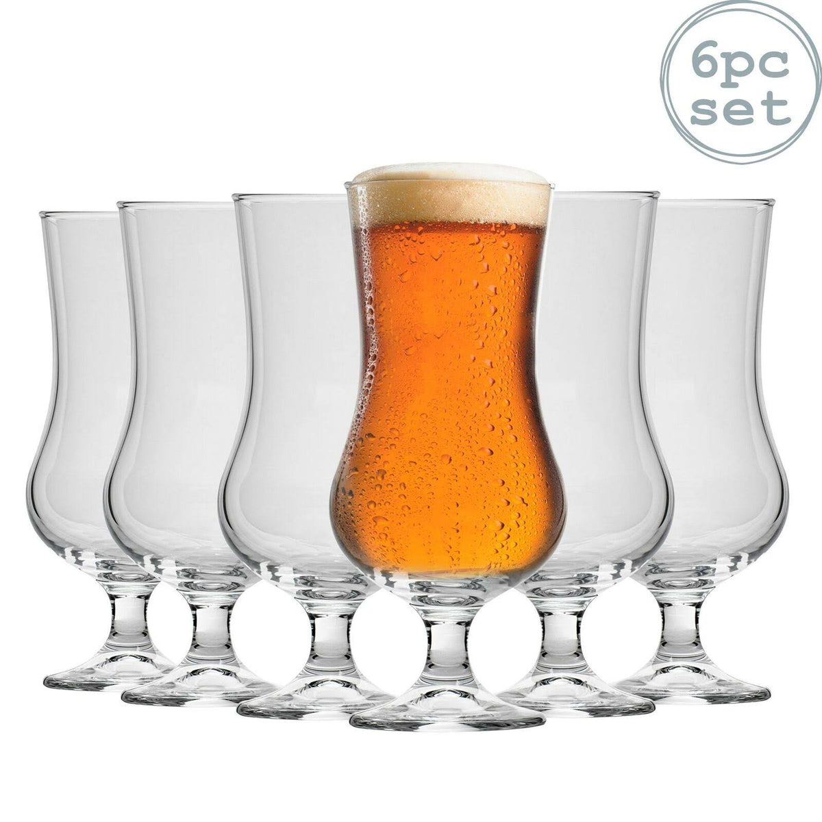 Beer Drinking Glasses 500ml X6 F165392