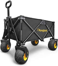 Large Balloon Air Tires Folding Utility Cart with Rustproof Heavy-Duty Steel Frame E546359