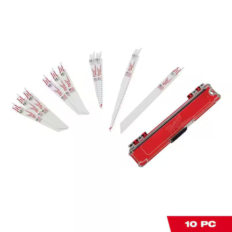 Wood and Metal Cutting Bi-Metal Reciprocating Saw Blade Set (10-Piece) S844